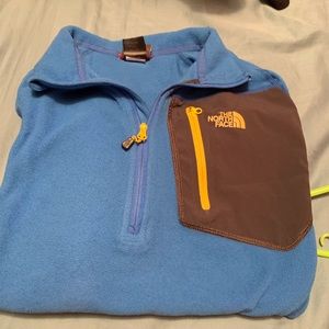 Sky blue and yellow  North face Quarter Zip